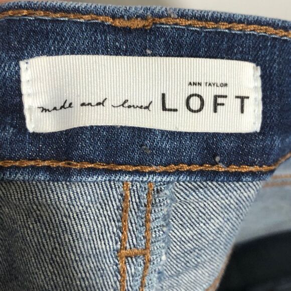 Loft Jeans Womens 8 Modern Skinny Mid Rise Tapered Medium Wash Raw Hem Ankle - Picture 10 of 12